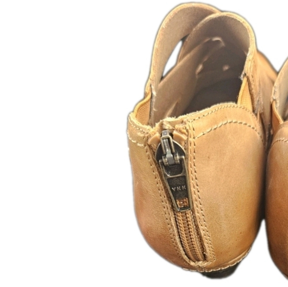 New Rockport Cobb Hill Sz 6.5 Laurel Comfort Woven Tan Leather Booties CI6229 - Picture 7 of 10